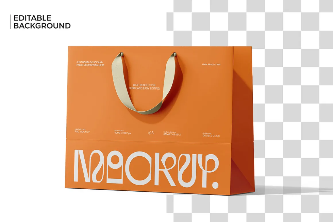 Euro Paper Tote Shopping Bag Mockup