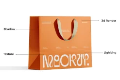 Euro Paper Tote Shopping Bag Mockup