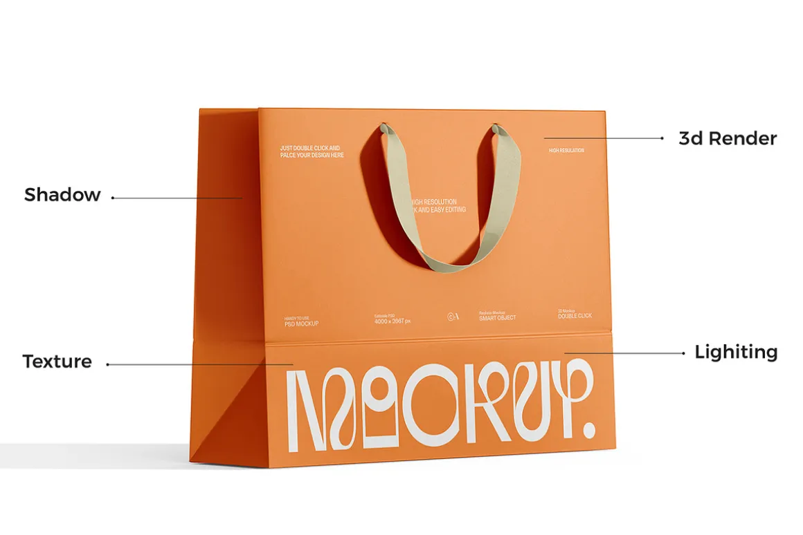 Euro Paper Tote Shopping Bag Mockup
