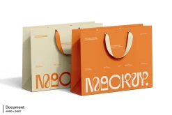 Euro Paper Tote Shopping Bag Mockup