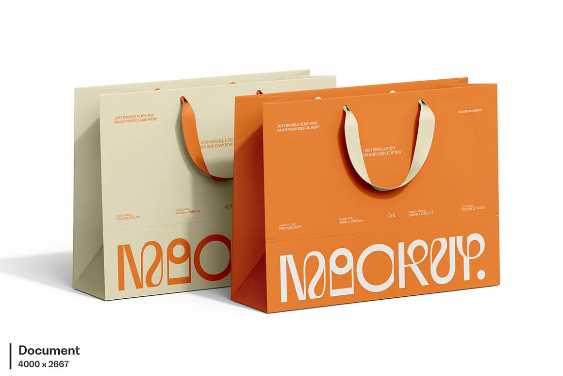 Euro Paper Tote Shopping Bag Mockup