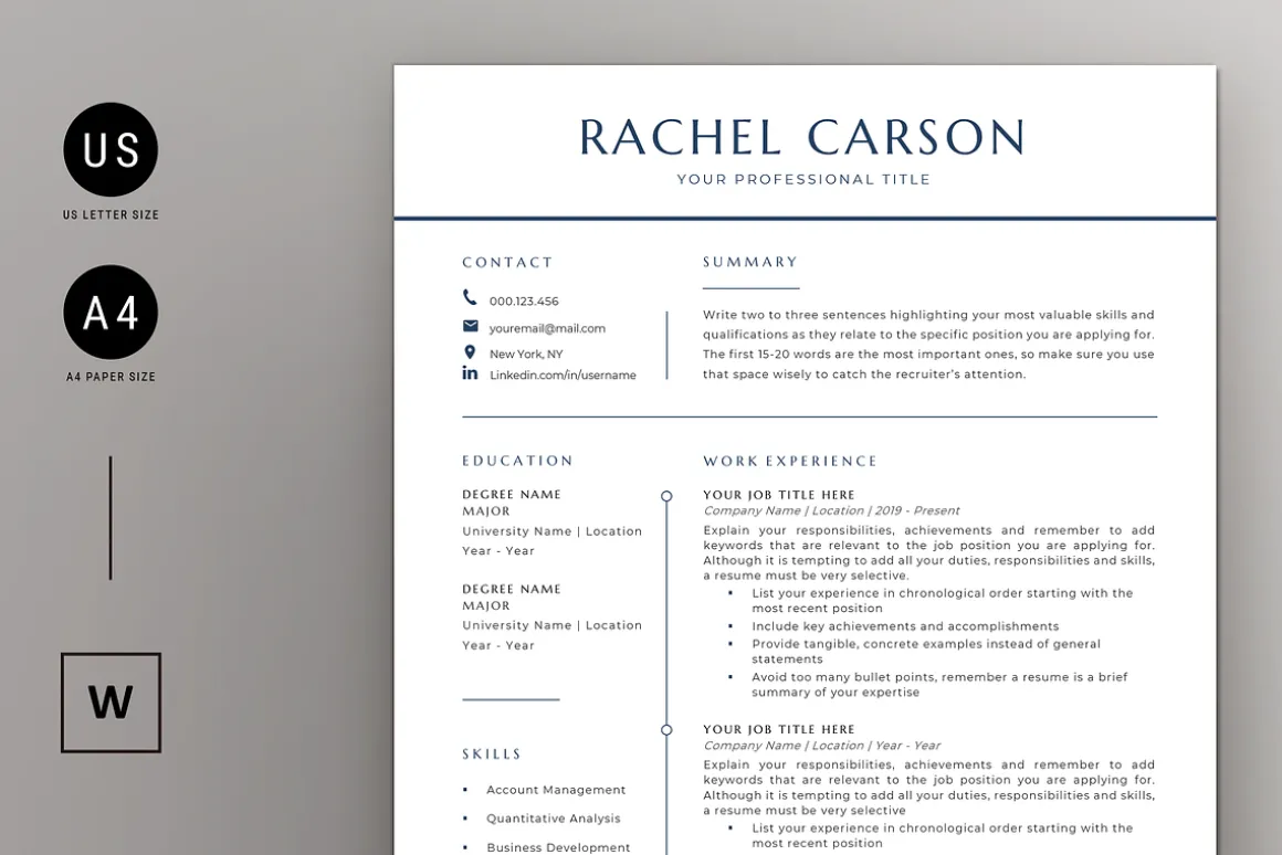 Executive Resume & Cover Letter Word