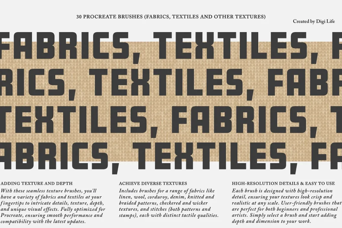 Fabrics & Textiles Procreate Brushes