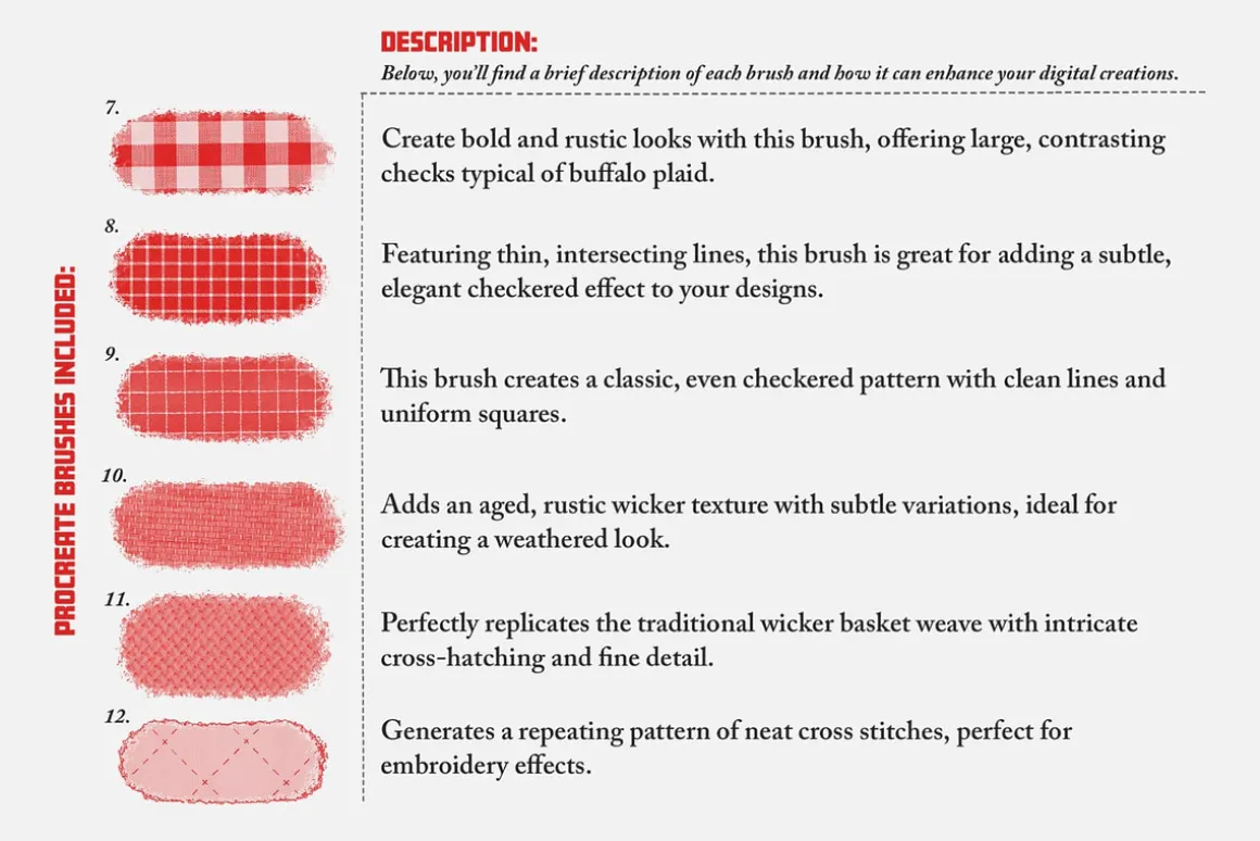 Fabrics & Textiles Procreate Brushes