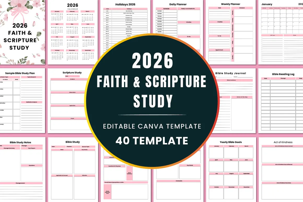 2026 Faith &Scripture Study Journal