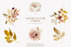 fall florals and woodland clipart
