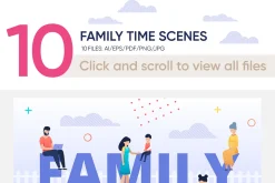 Family Time Vector Scenes