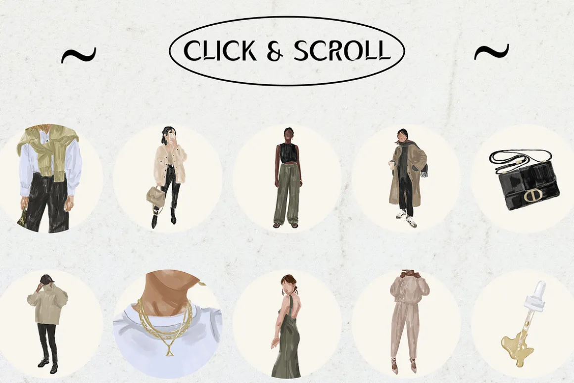 Fashion. Texture and line elements