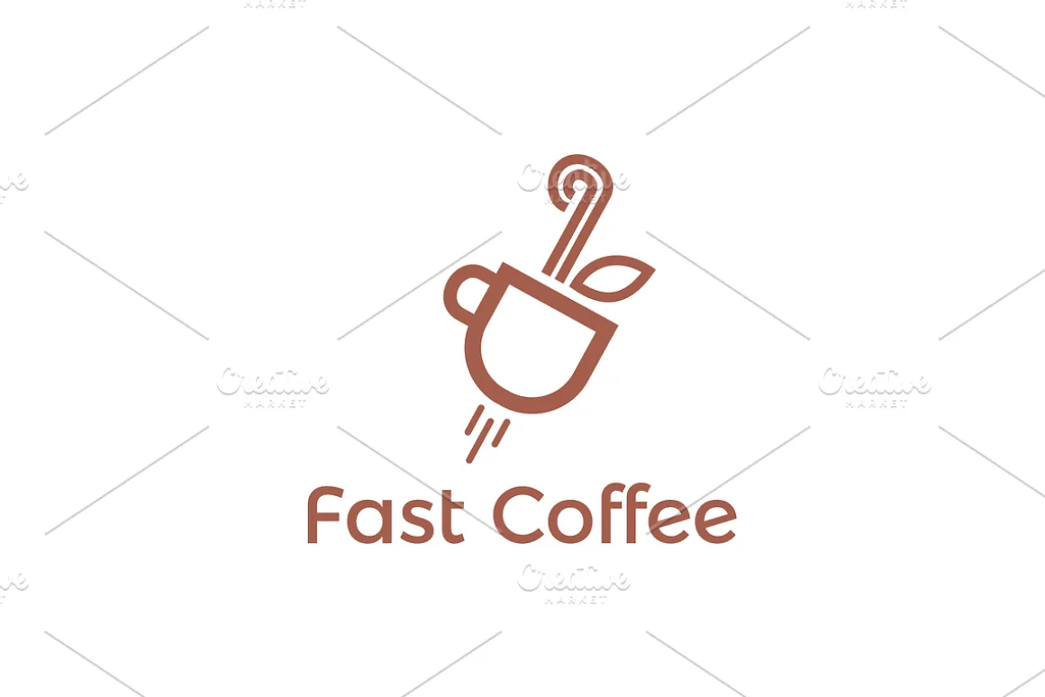 Fast Coffee Logo Template