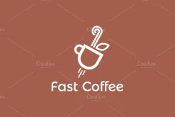 Fast Coffee Logo Template
