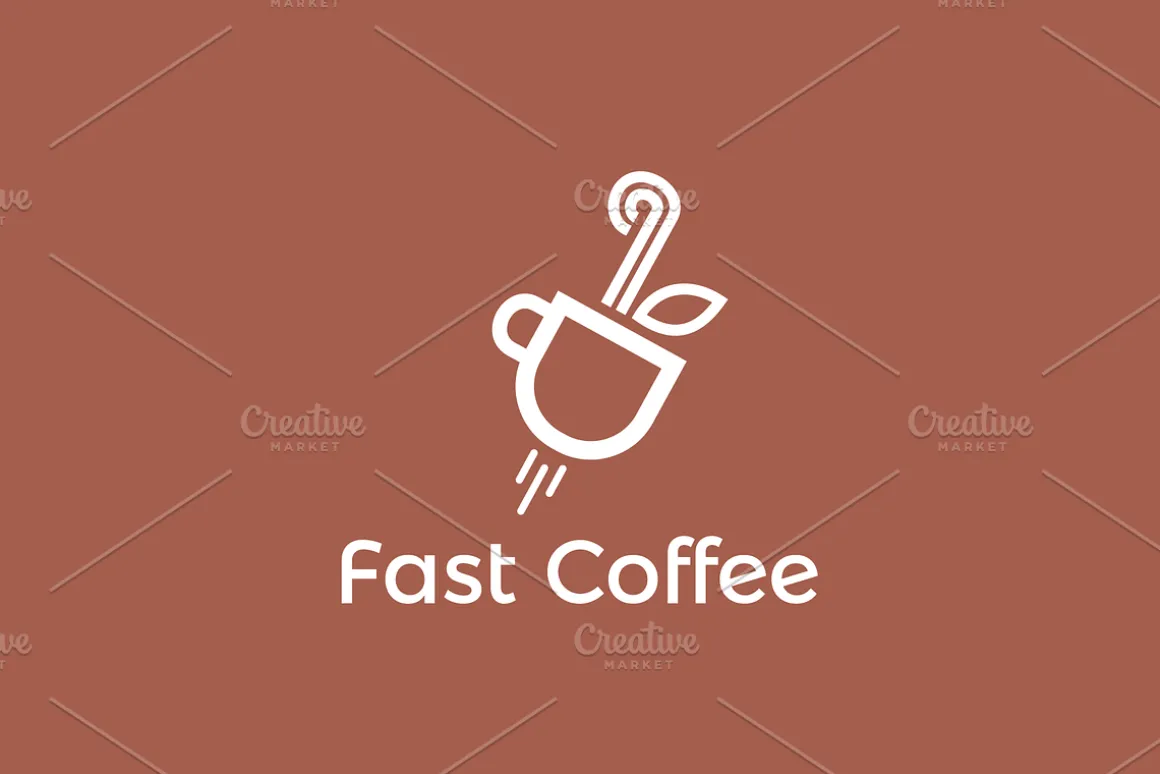 Fast Coffee Logo Template