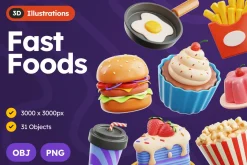 Fast Foods 3D Icons