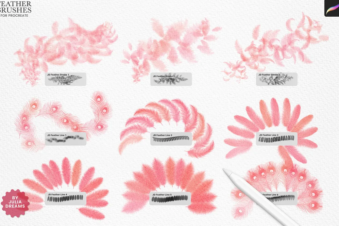 Feather Brushes for Procreate