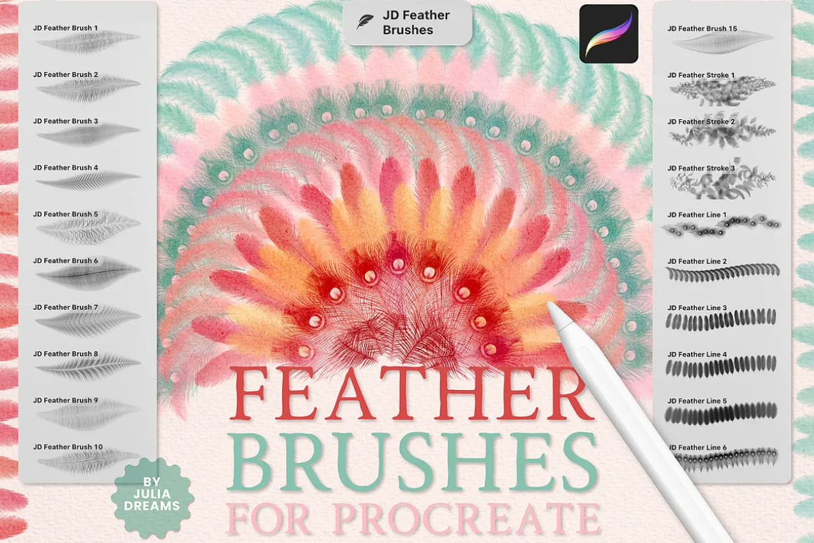 Feather Brushes for Procreate
