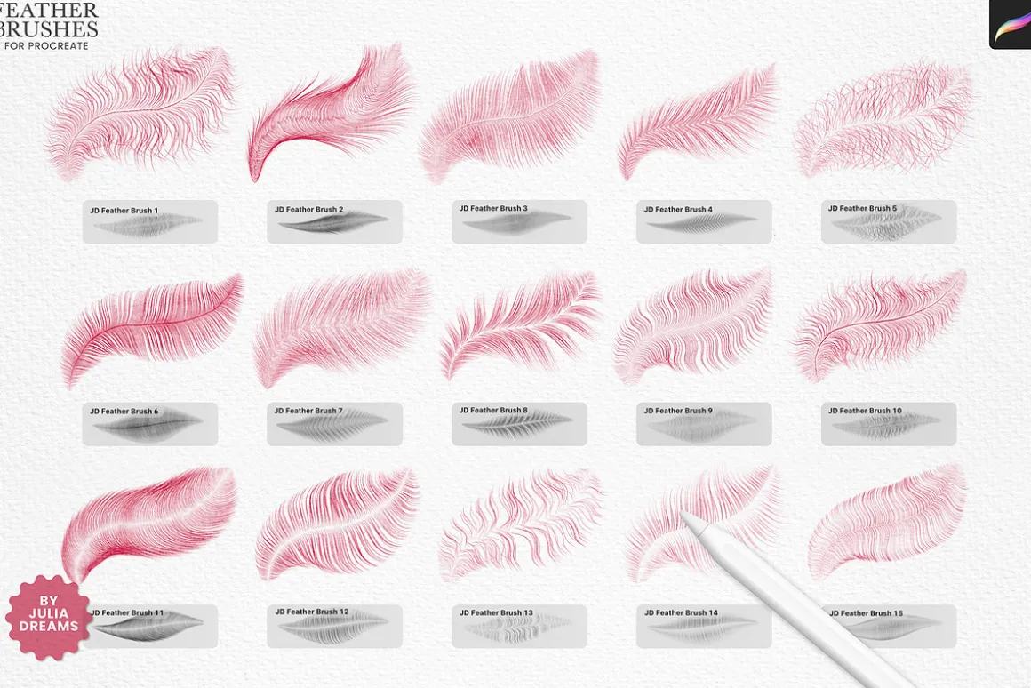 Feather Brushes for Procreate