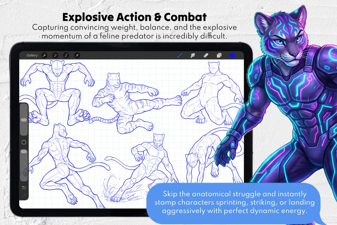 Feline Furry Male Base Stamp Brushes