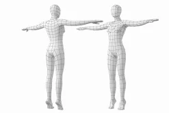 Female Body on Toes in T-Pose