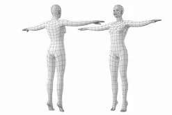 Female Body on Toes in T-Pose