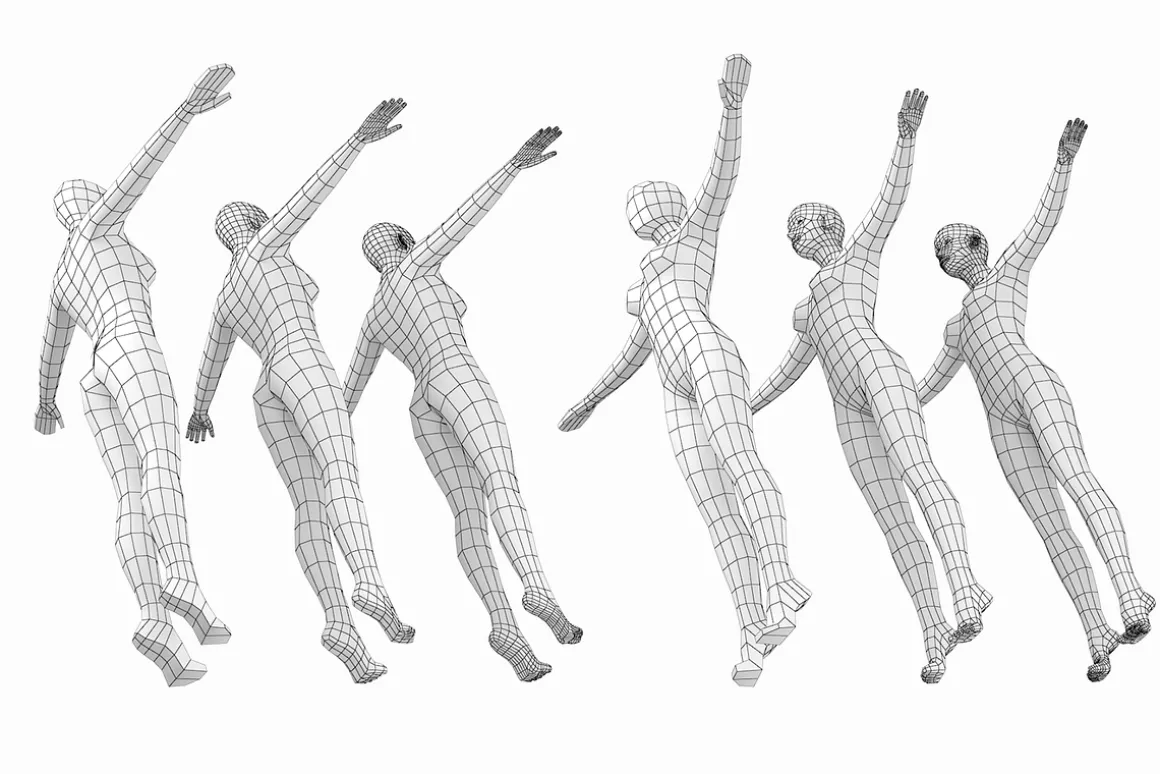Female Body on Toes in T-Pose