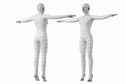 Female Body on Toes in T-Pose
