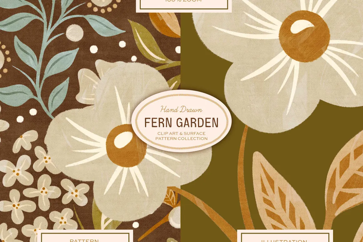 Fern Floral Illustrations & Pattern