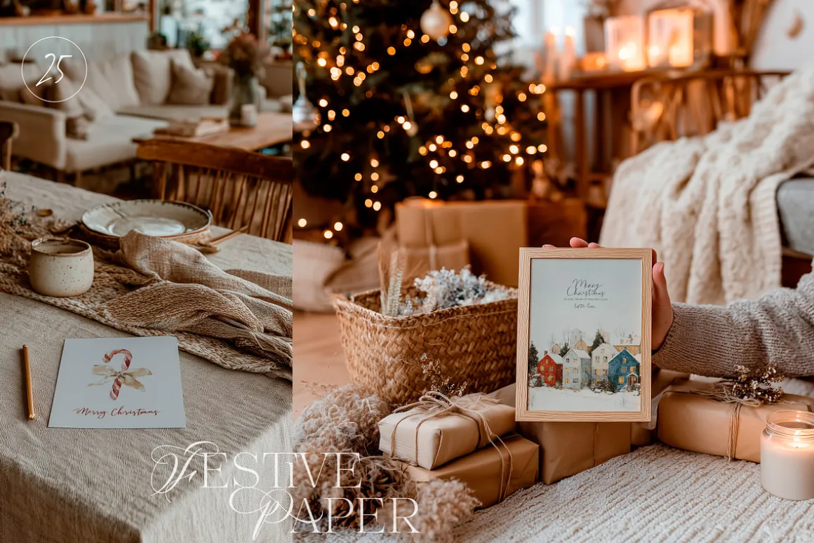 Festive Paper | Christmas Mockups
