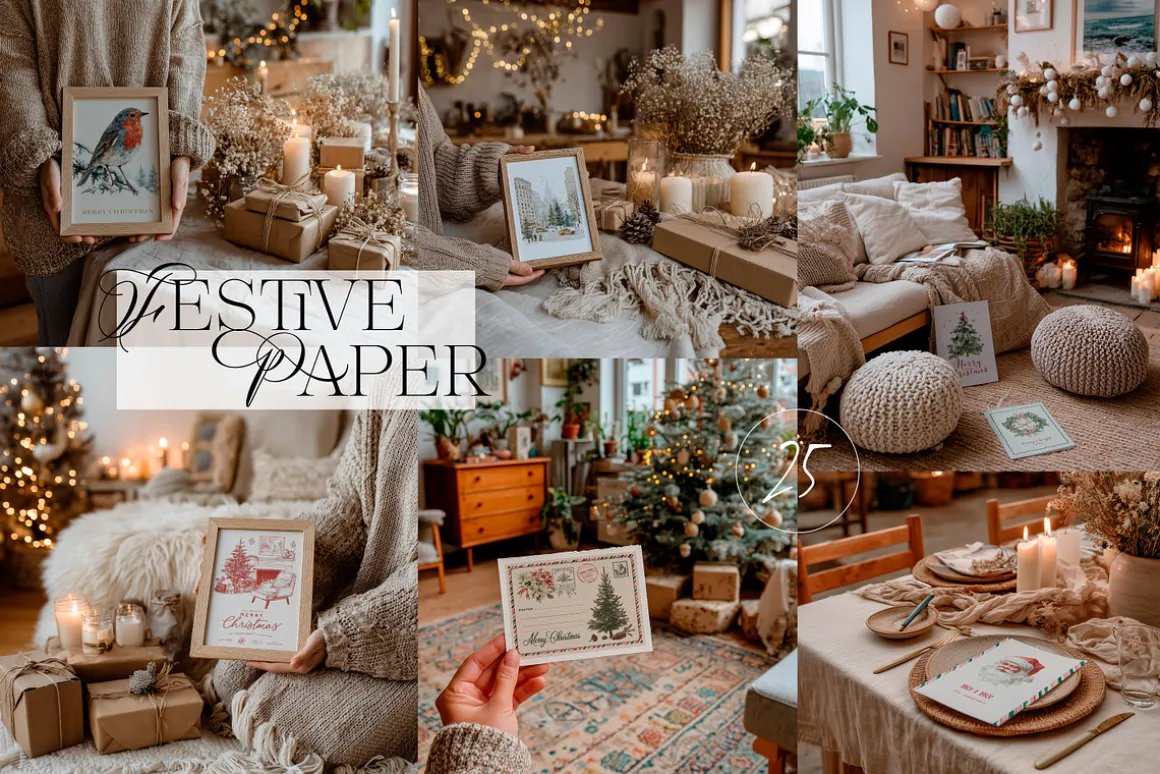 Festive Paper | Christmas Mockups