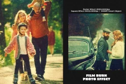 Film Burn Square,Poster Photo Effect