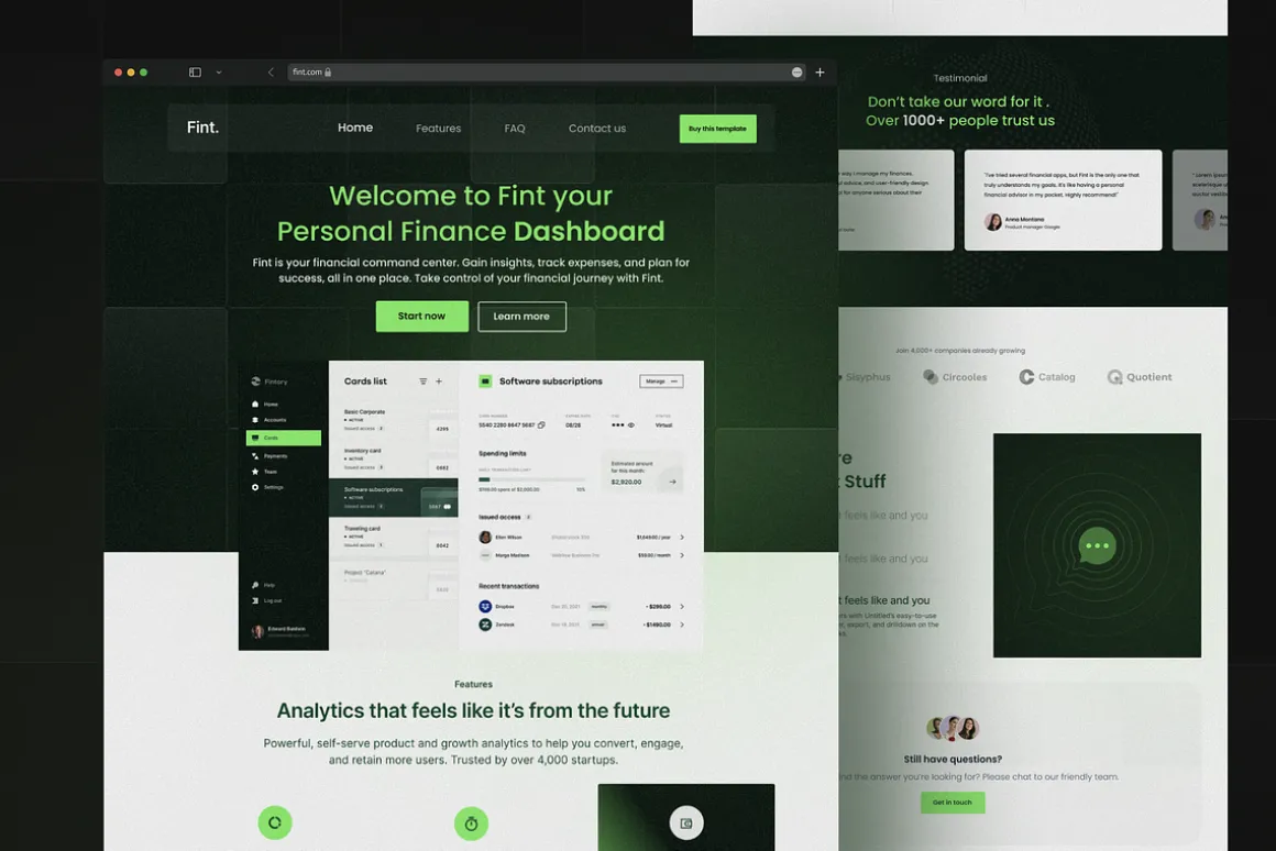 Fint - Modern Finance Landing Page