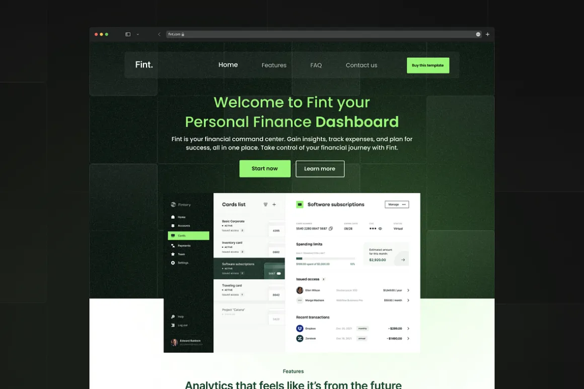 Fint - Modern Finance Landing Page