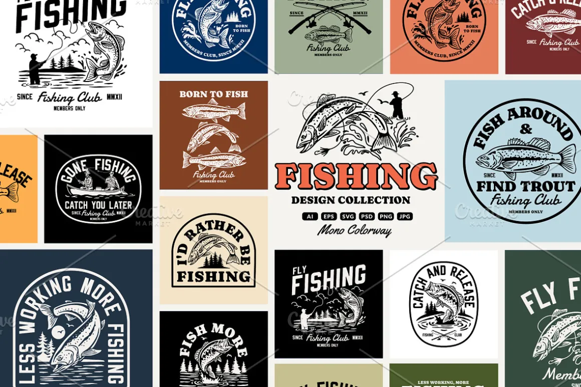 Fishing Design Collection - Mono
