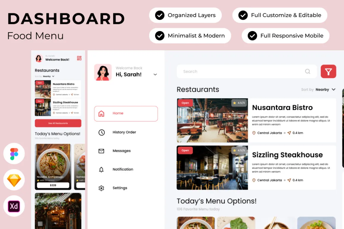 Flavors - Food Menu Dashboard V1