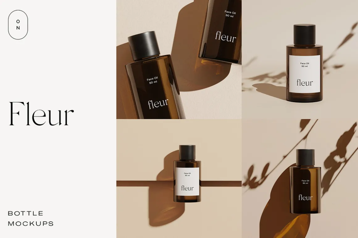 Fleur: Cosmetic Bottle Mockups