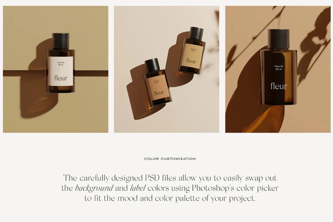 Fleur: Cosmetic Bottle Mockups