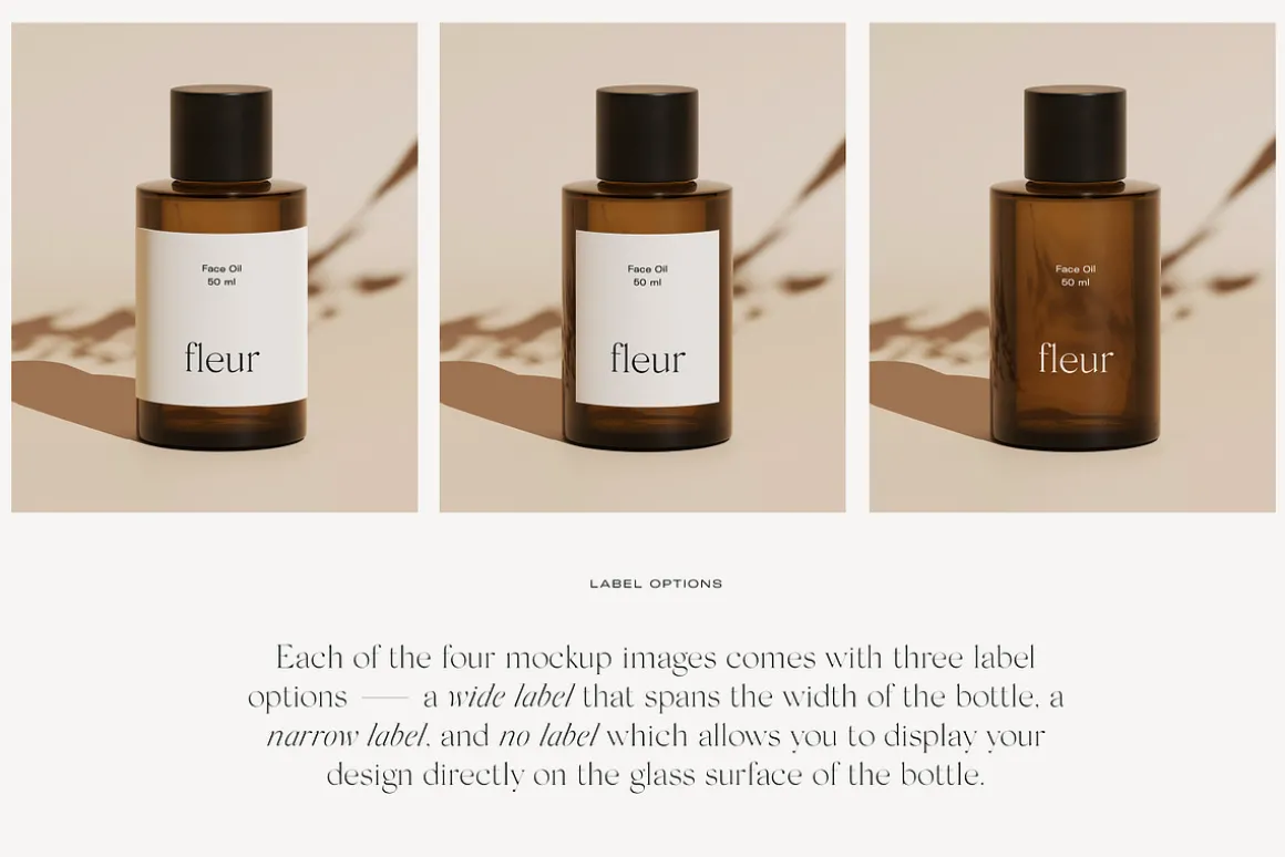 Fleur: Cosmetic Bottle Mockups