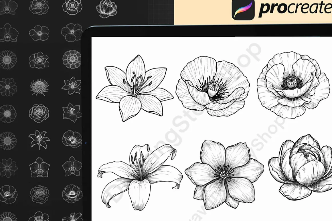 Floral & Botanical Procreate Stamps