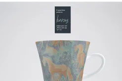 Floral horse seamless watercolor set