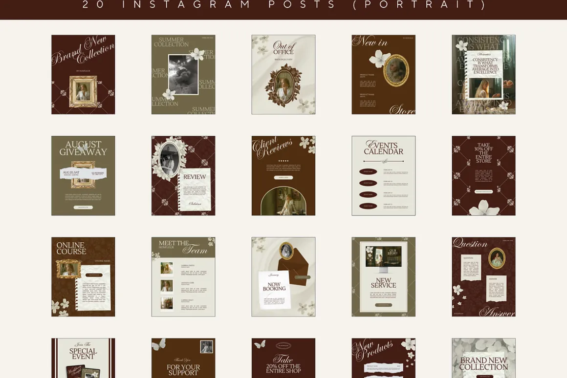 Floral Instagram Stories Posts Canva