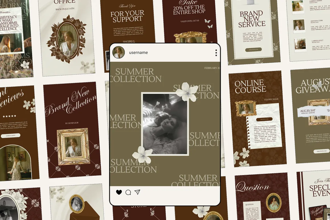Floral Instagram Stories Posts Canva