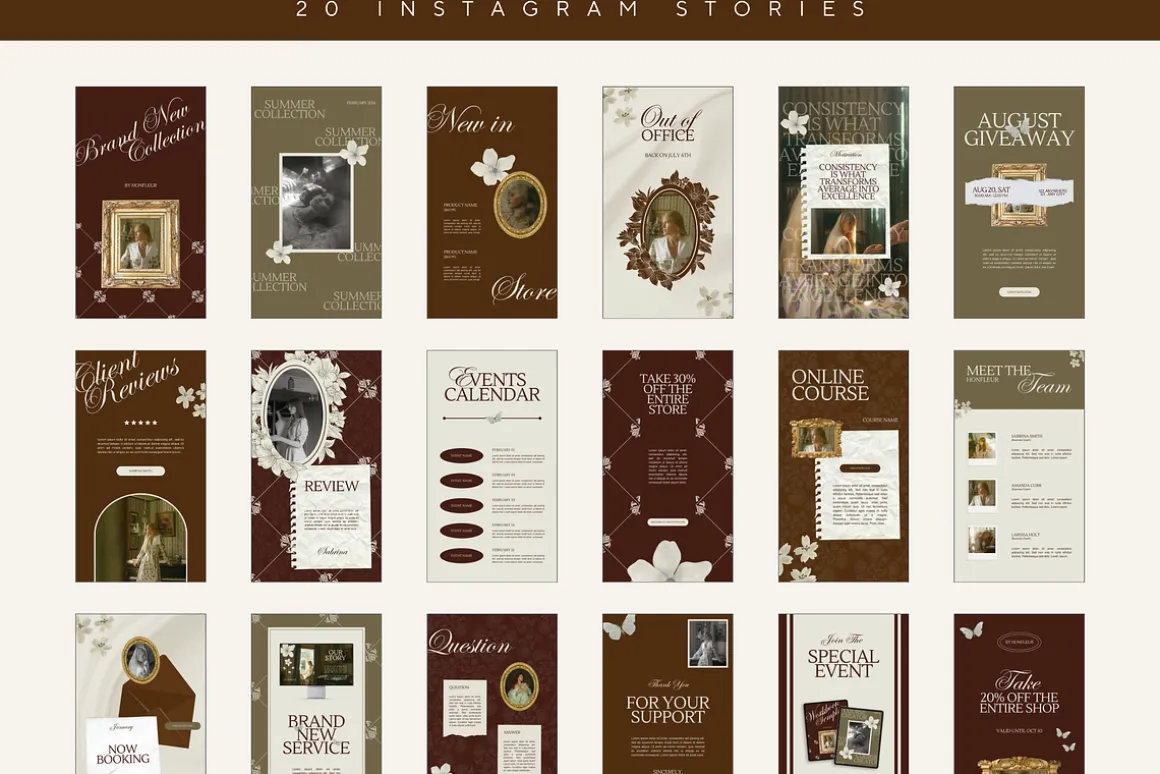 Floral Instagram Stories Posts Canva