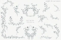 Floral swirls clipart