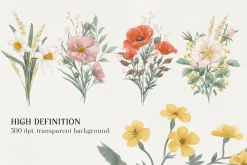 Floral Tales Wedding cards & clipart