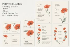 Floral Tales Wedding cards & clipart