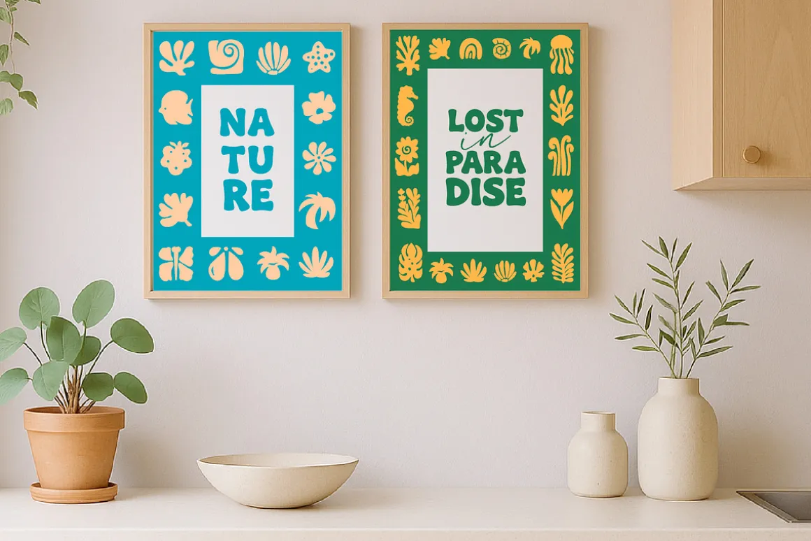 Floral & Wildlife Mosaic. Design Kit