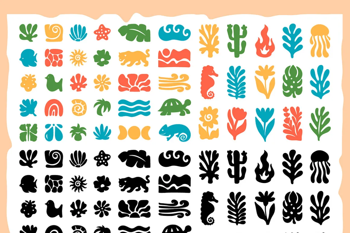 Floral & Wildlife Mosaic. Design Kit