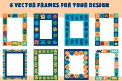 Floral & Wildlife Mosaic. Design Kit