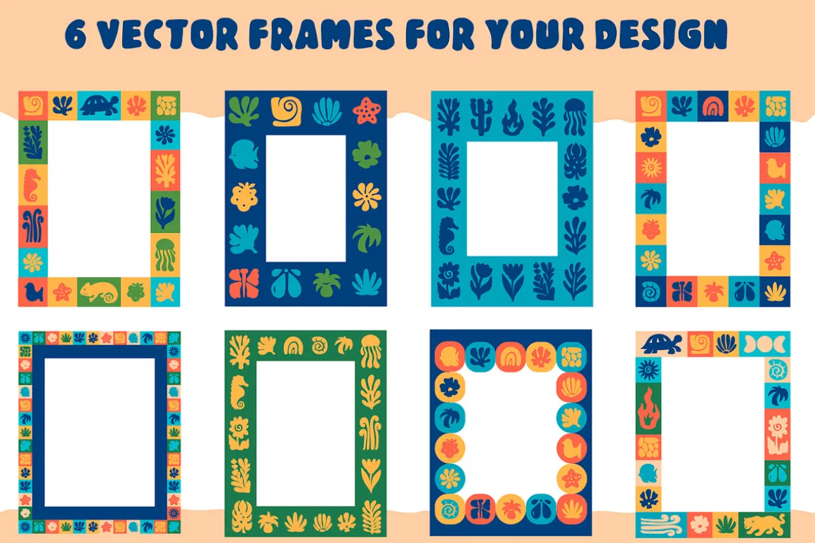 Floral & Wildlife Mosaic. Design Kit