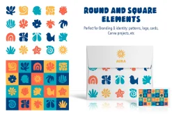 Floral & Wildlife Mosaic. Design Kit