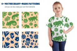 Floral & Wildlife Mosaic. Design Kit