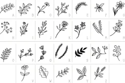 Flower and Leaf Doodle Dingbats Font